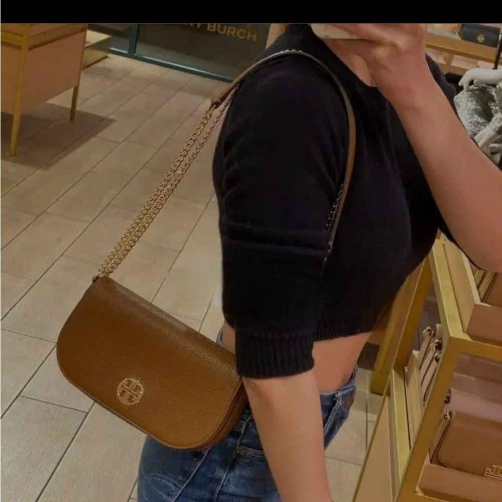 New✨ Tory Burch chelsea pebbled crossbody bag (brown) - Picture 15 of 15